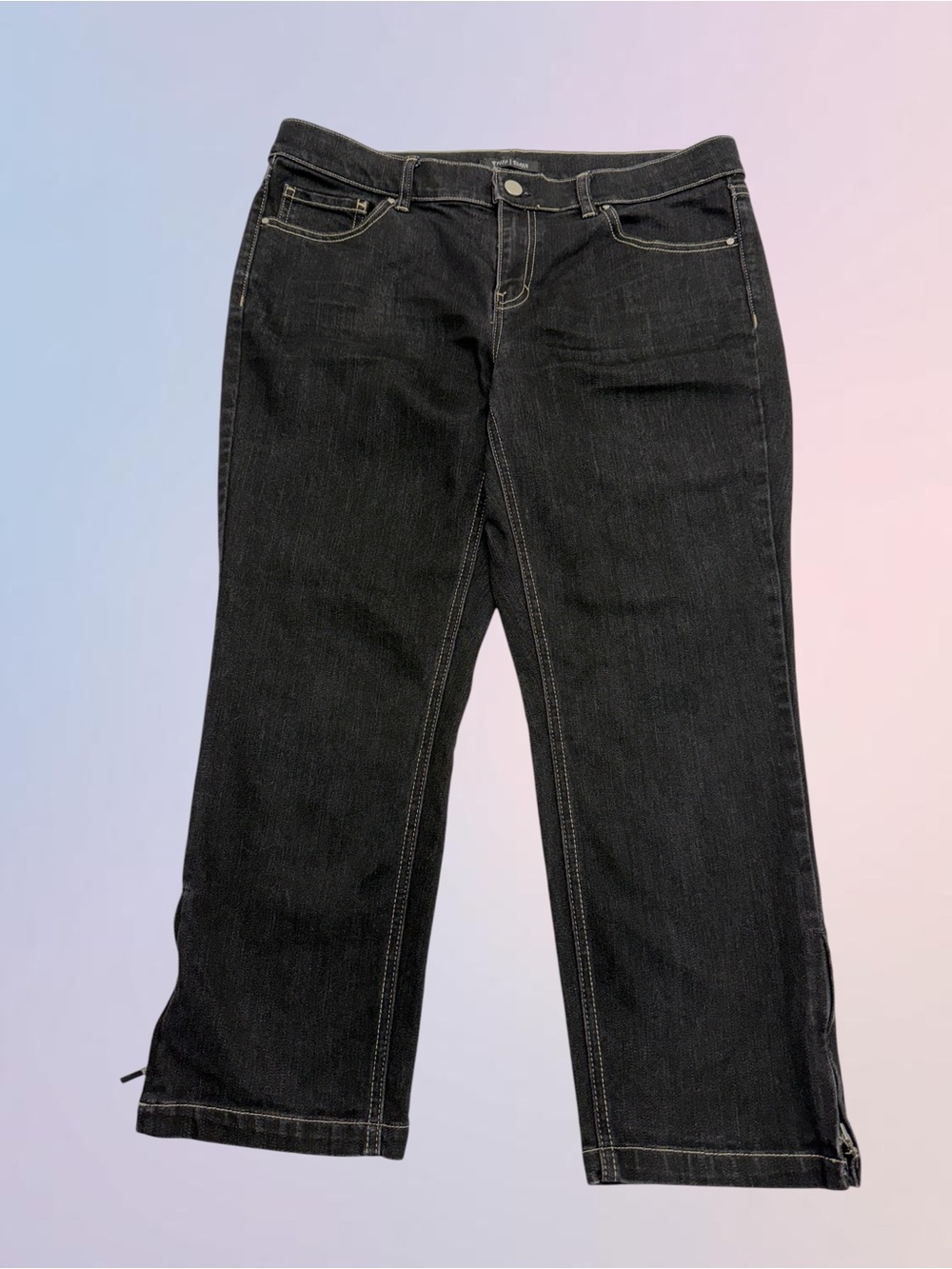 WHBM Women’s 10 Black Zipper Ankle SLIM CAPRI Jeans